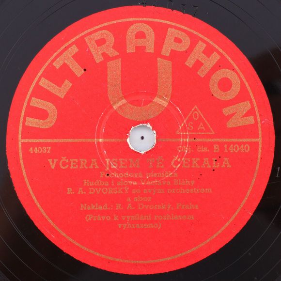 Jiřina Salačová & Máša Allanová - Sukýnka 1943 78 rpm Record Ultraphon B 14040 - Picture 3 of 16